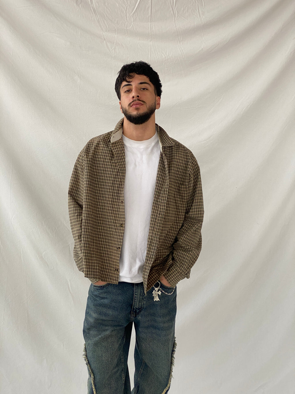 Vintage Remington Plaid Full Sleeve Button Up Men‘s Shirt - XL