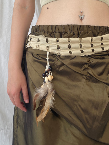 Statement Y2K Metallic Olive Green Short Women’s Skirt - L