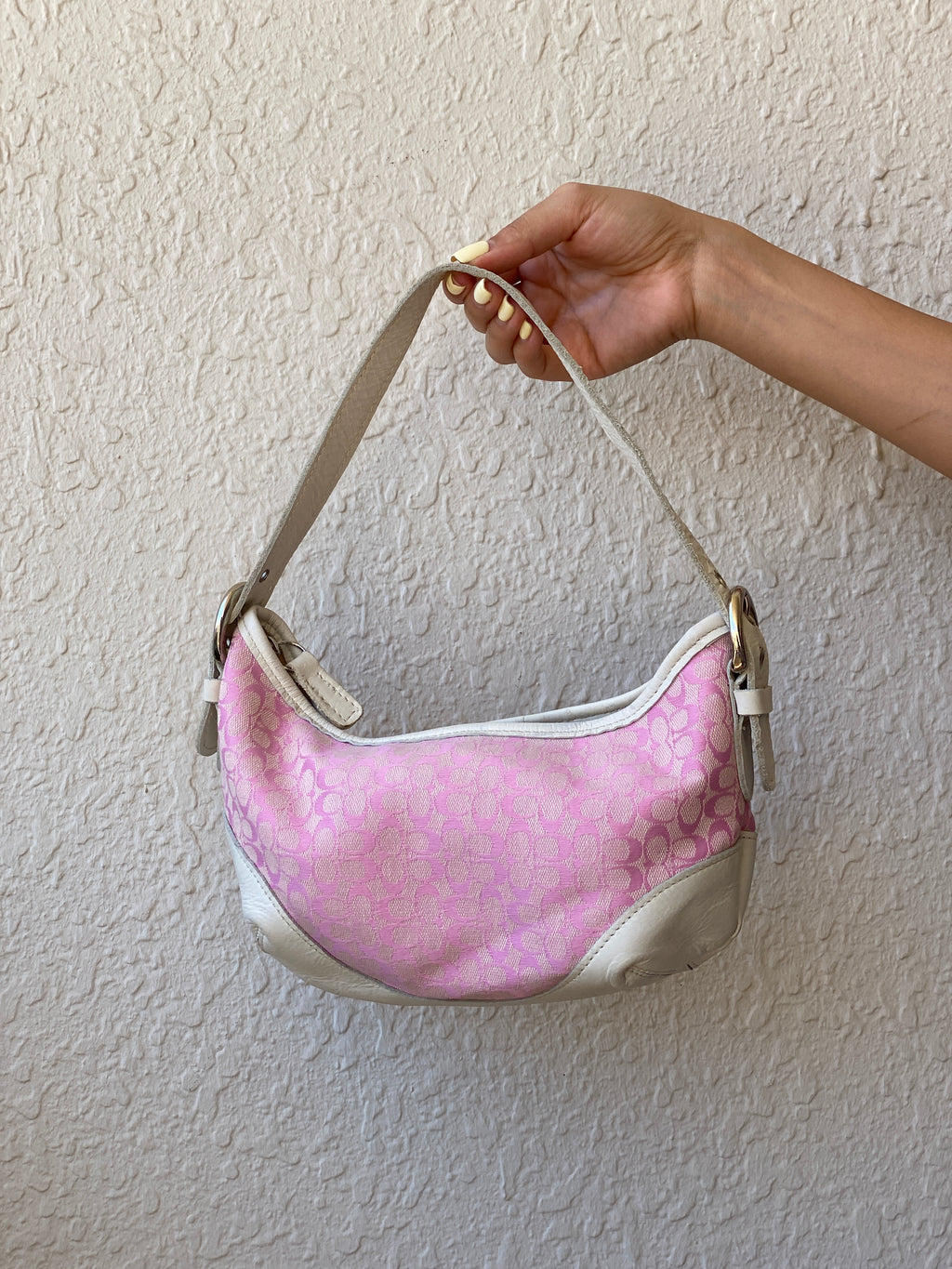 Vintage Y2K Coach Pink Signature Jacquard Mini Shoulder Bag – Style No. NT-4115