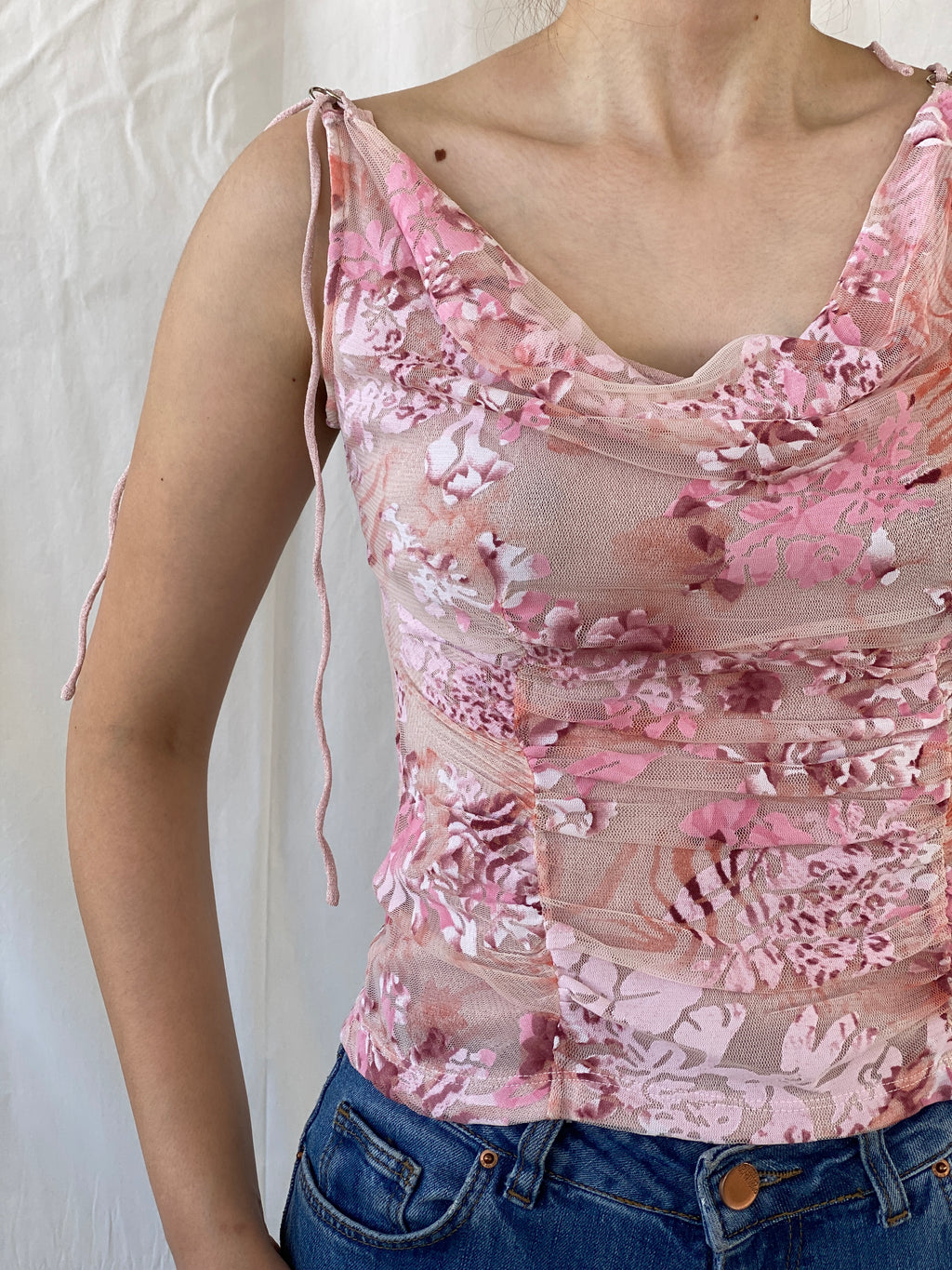 Y2K Mia Mia Fairy Pink Cowl Neck Twist Women’s Top - S