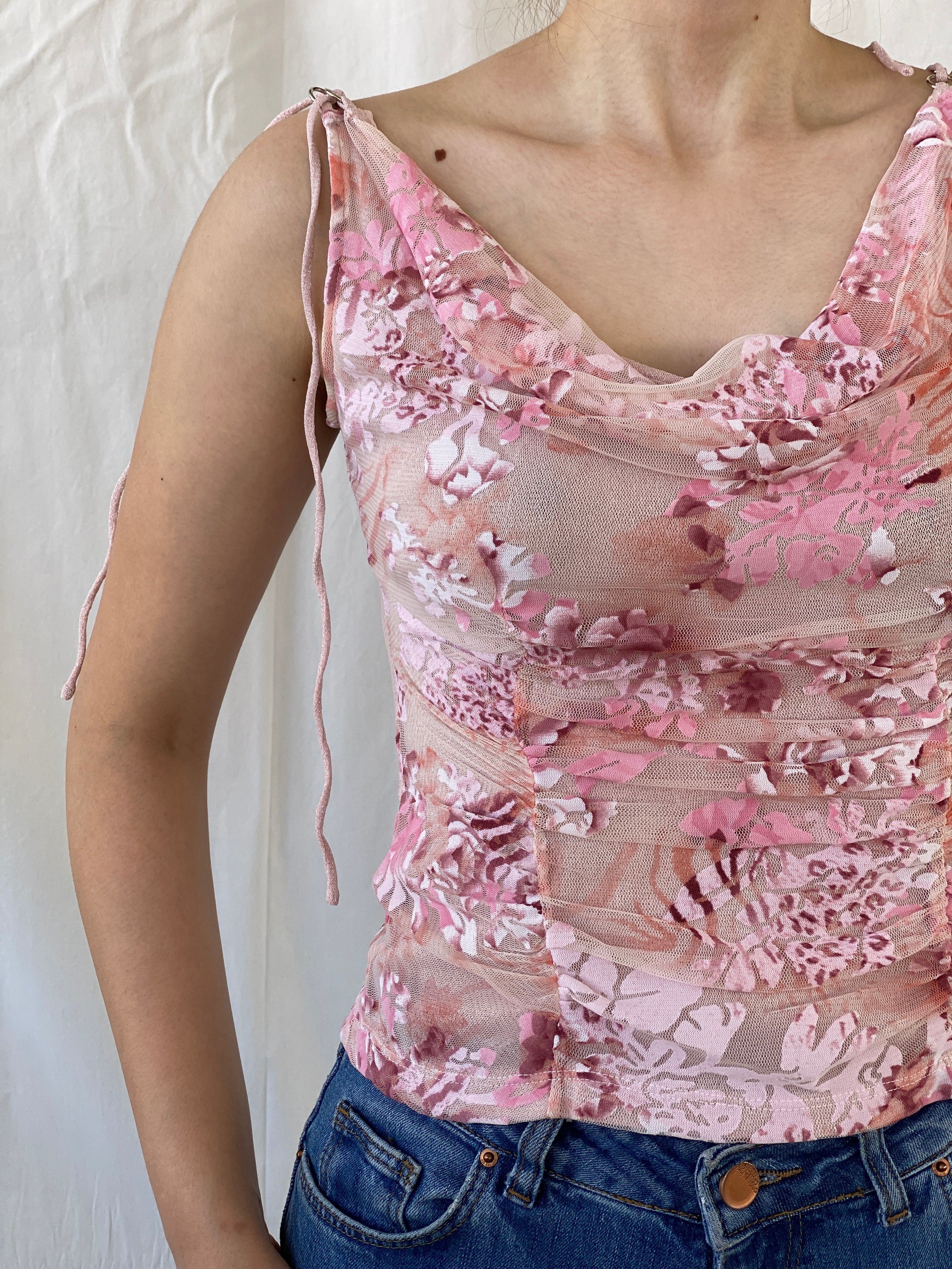 Y2K Mia Mia Fairy Pink Cowl Neck Twist Women’s Top - S