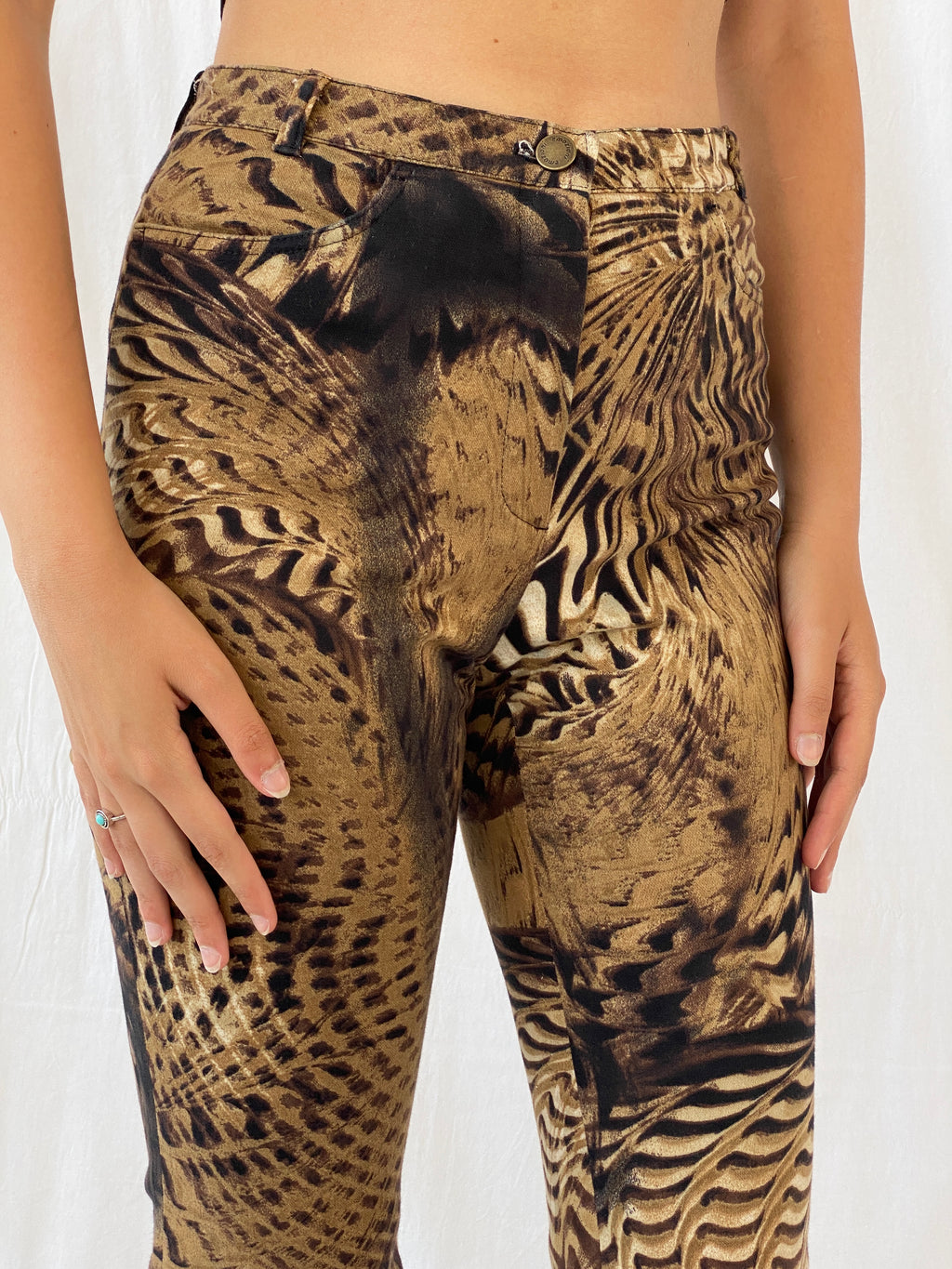 Statement Emozioni Leopard High Waisted Flare Pants - 34EUR