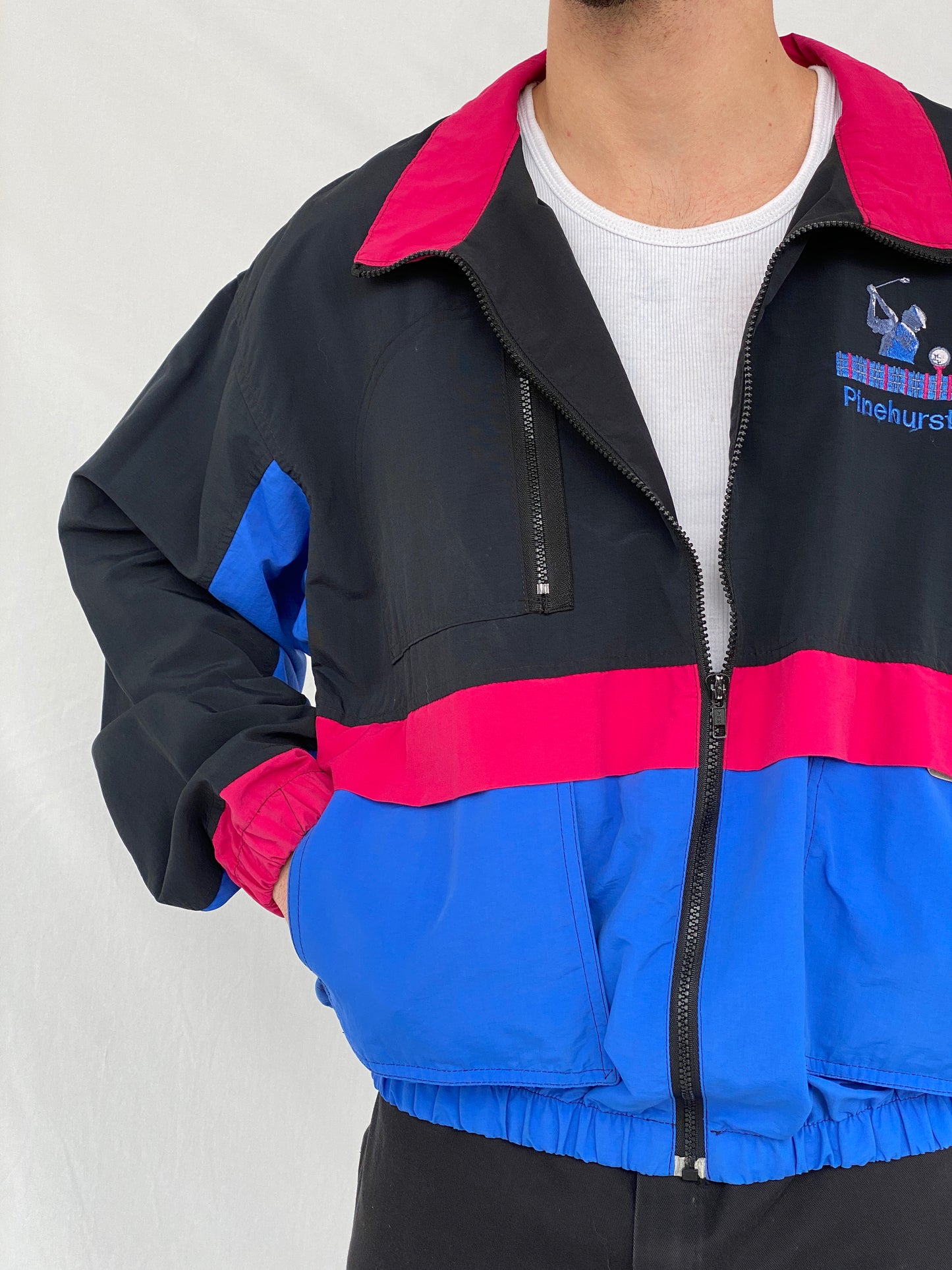 Vintage 80s/90s STARBUS Black Windbreaker Track Jacket - L