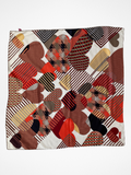 Vintage Berussa Geometric Hearts Square Satin Scarf