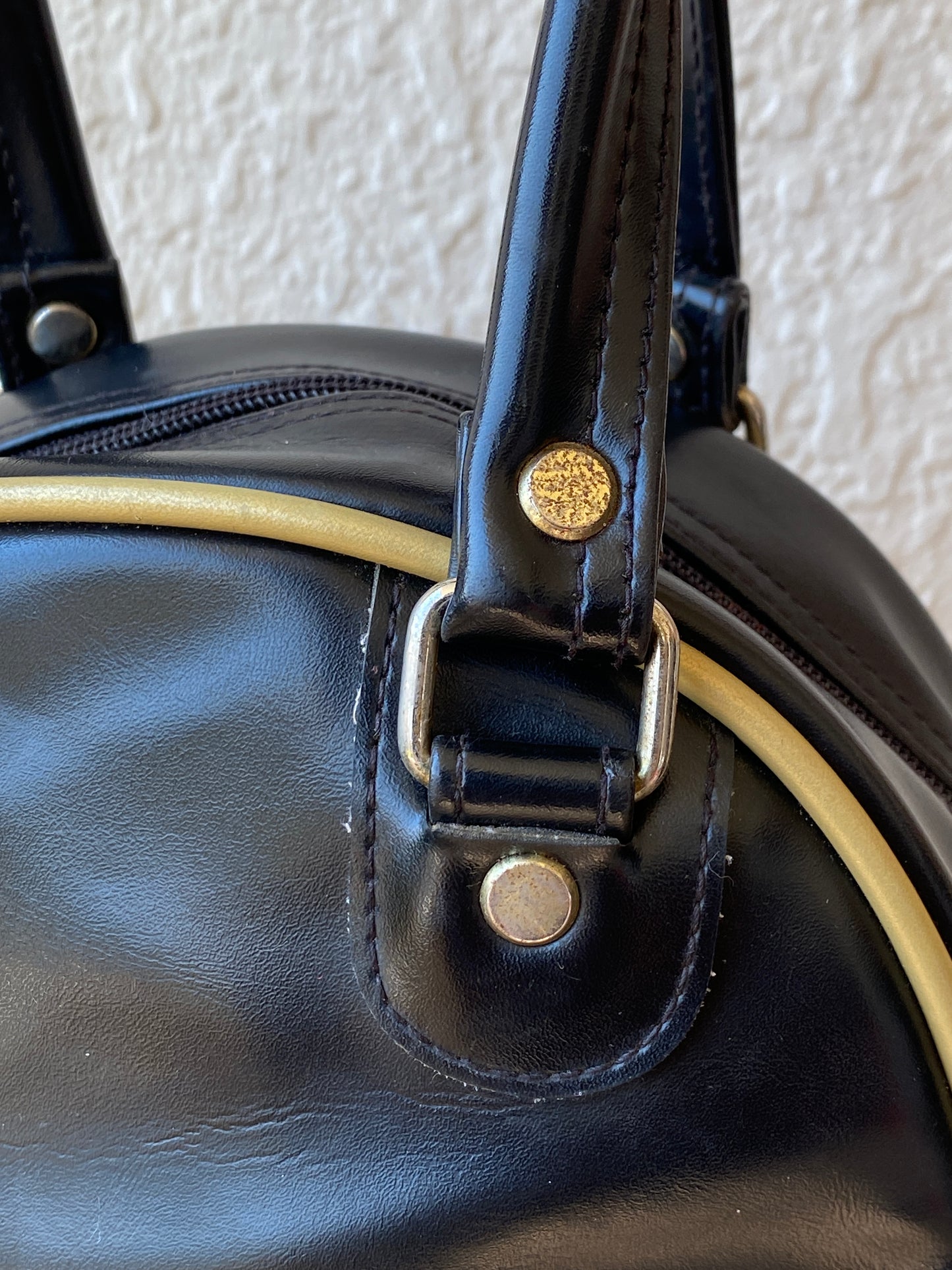 Vintage Y2K Buffalo Black & Gold Mini Bowling Bag