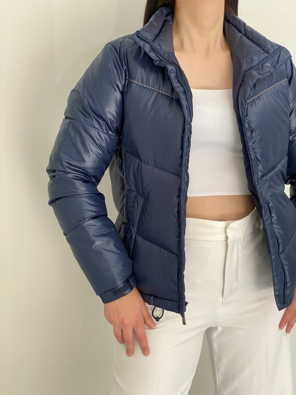Columbia Sportswear Metallic Navy Down Quilted Puffer Jacket – M