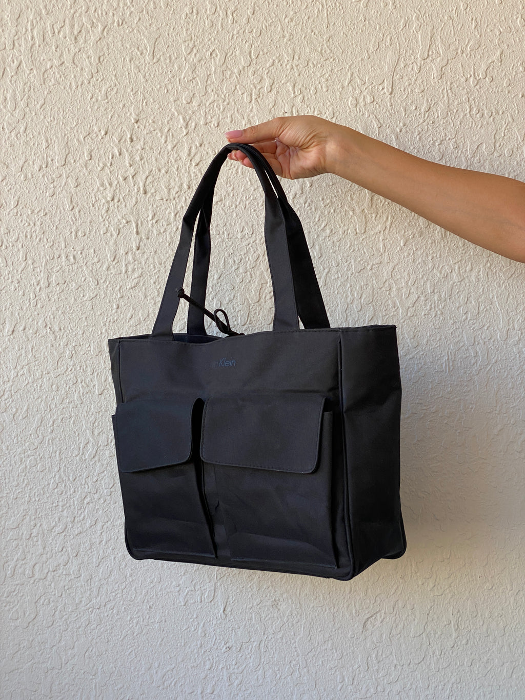 Calvin Klein Collection Shoulder Bag Black Canvas Laptop Tote Bag