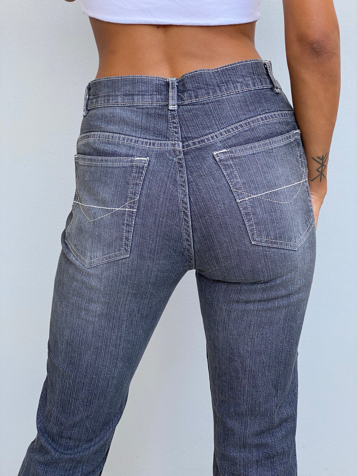 Vintage Y2K Gina Benotti Charcoal Grey Straight Leg Denim Jeans - 34EUR Vintage Y2K Gina Benotti Charcoal Grey Straight Leg Denim Jeans - 34EUR