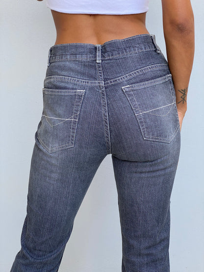 Vintage Y2K Gina Benotti Charcoal Grey Straight Leg Denim Jeans - 34EUR