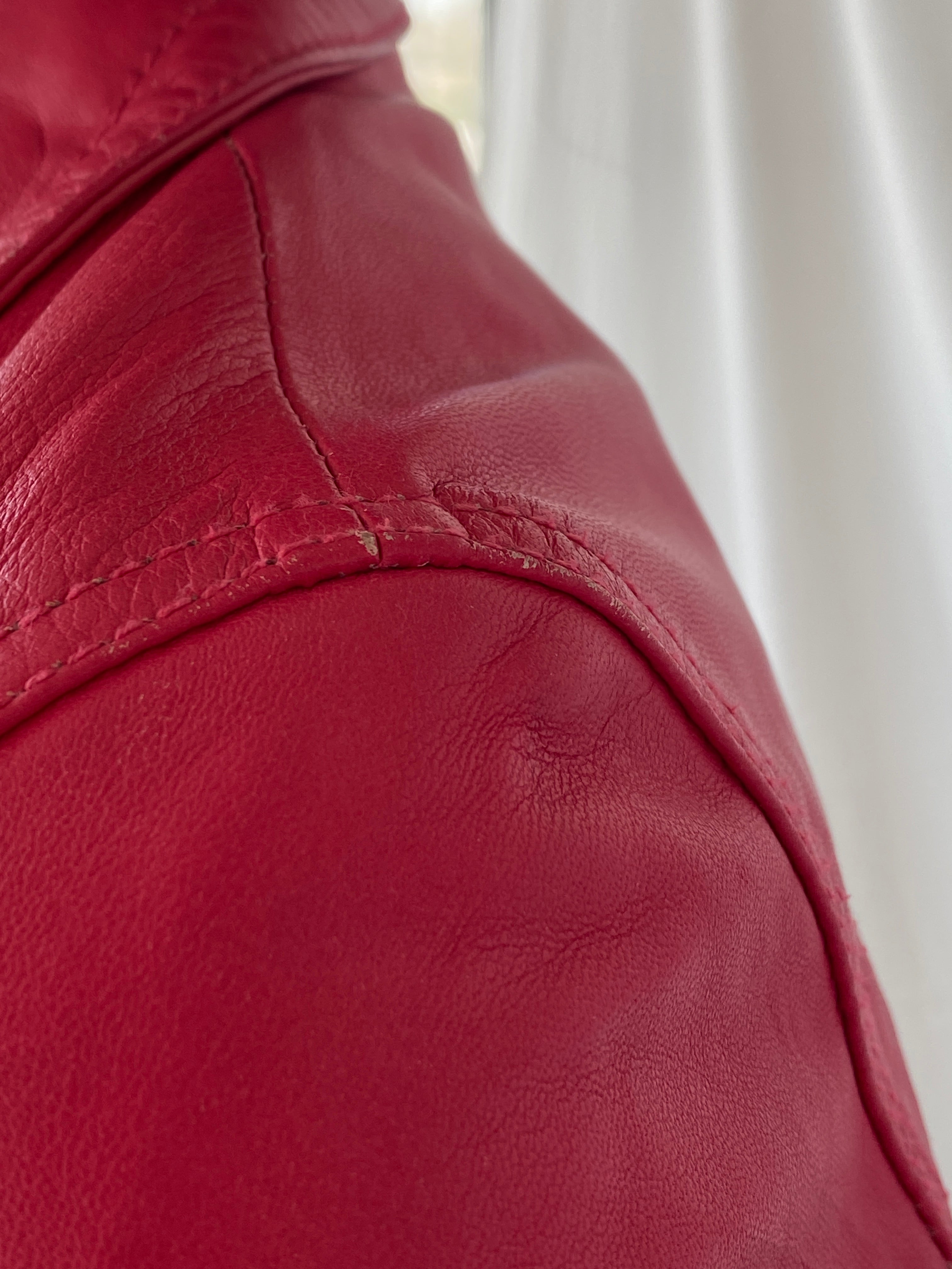 Vintage Gipsy Genuine Leather Pink Women’s Button Front Blazer - XS