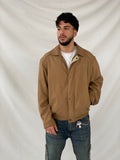 Vintage 90s Carabou Brown Work Wear Aviator Bomber Jacket - M