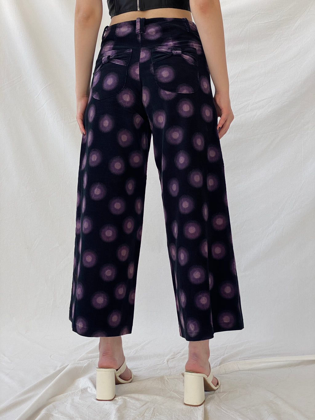 Art Ateliers Rare Toggery Wide Leg Black & Purple Corduroy Pants - M