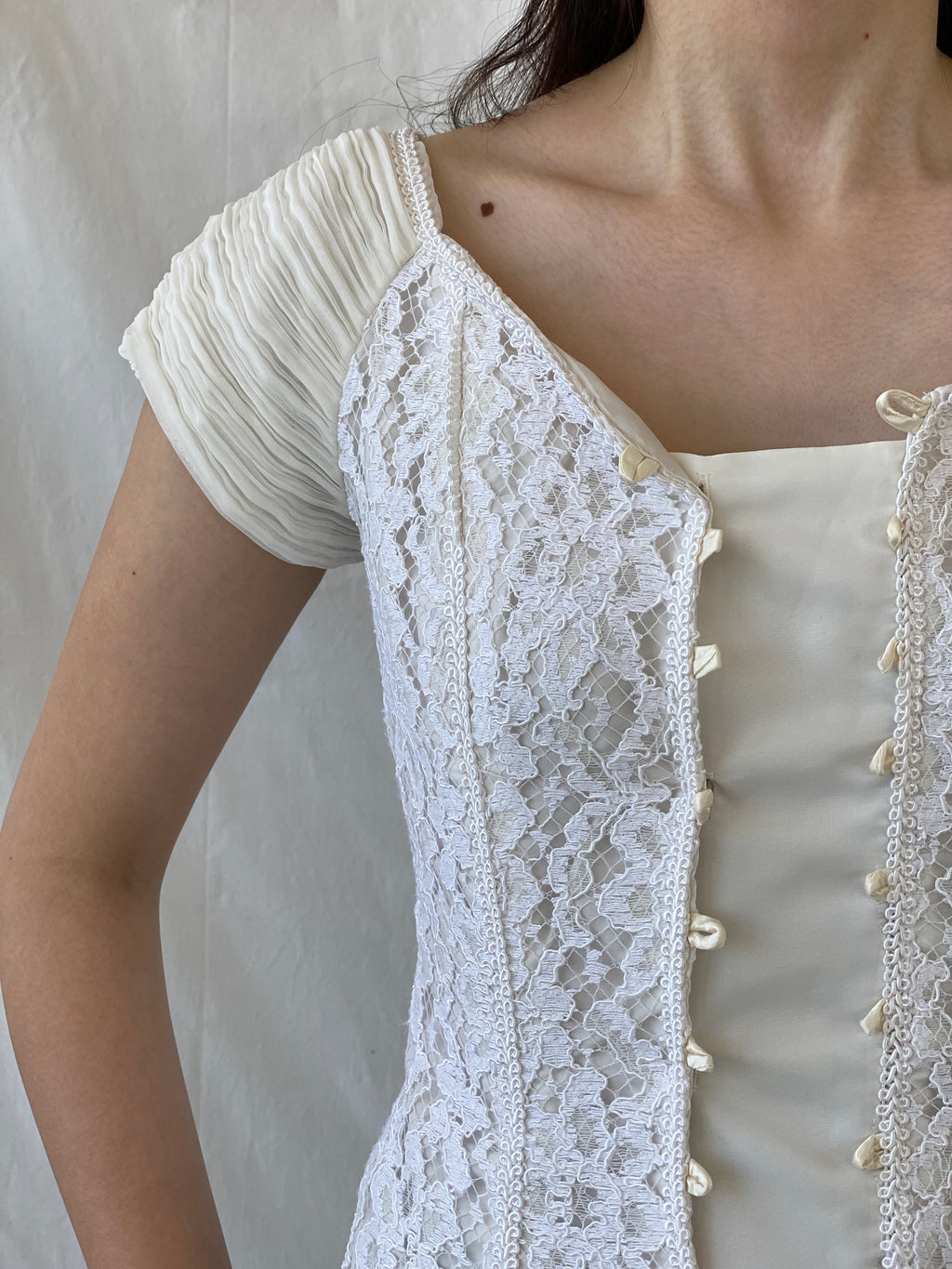 Stunning Vintage 90s Jean Allen London Lace Bustier Victorian Boned Corset Top - S