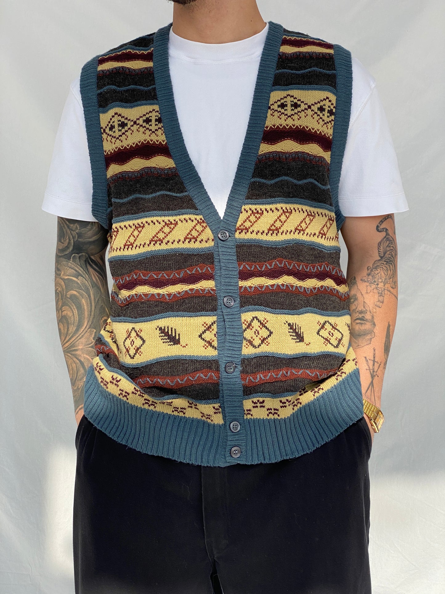 Vintage Paolo Conti Men’s Wool Blend Sweater Vest - M