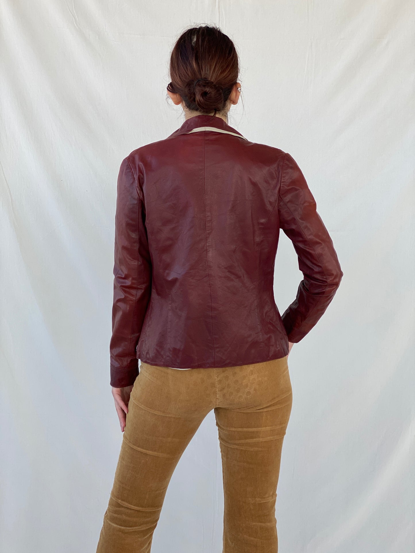 Vintage Conbipel Burgundy Genuine Leather Jacket - L