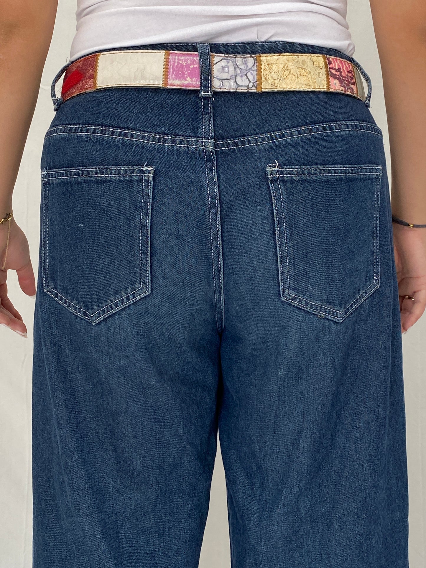 Vintage Greispel “R. Barbarossa” Patchwork Genuine Leather Western Style Belt