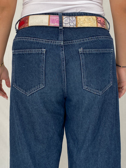 Vintage Greispel “R. Barbarossa” Patchwork Genuine Leather Western Style Belt