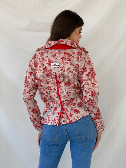 Adidas X Stella McCartney Floral Red Track Windbreaker Jacket - S