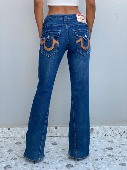 Y2K True Religion Joey Super T Low Rise Straight Leg Jeans – 36EU