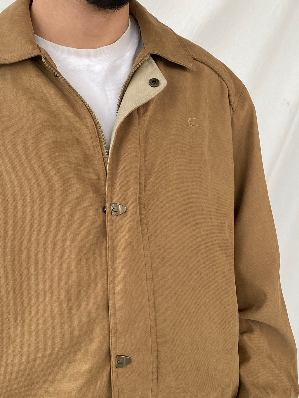 Vintage 90s Carabou Brown Work Wear Aviator Bomber Jacket - M