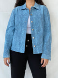 Vintage ColourVille Blue Animal Print Light Women’s Button Jacket - XL