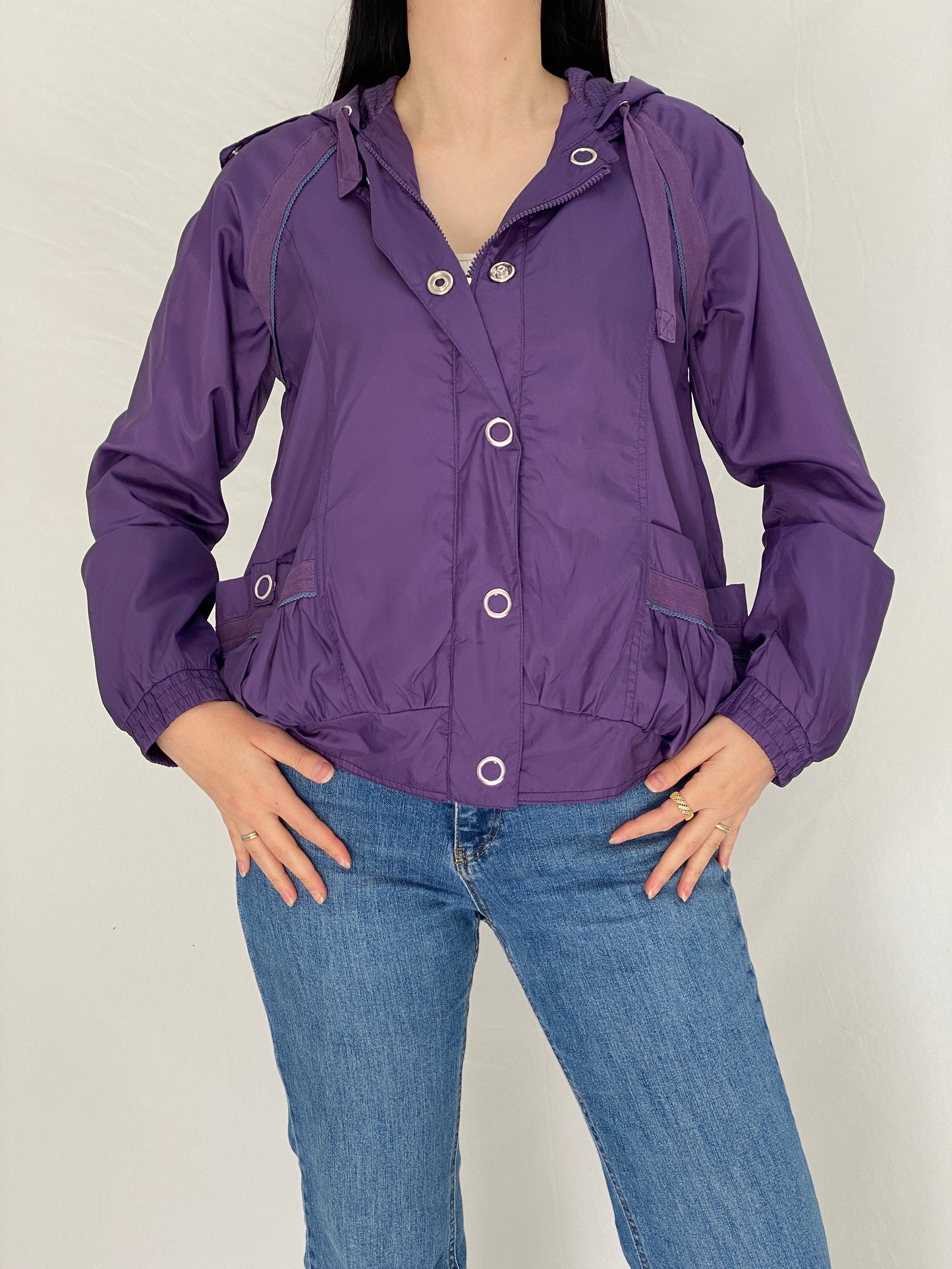 Adidas x Stella McCartney Purple Windbreaker Track Lightweight Sports Jacket - L