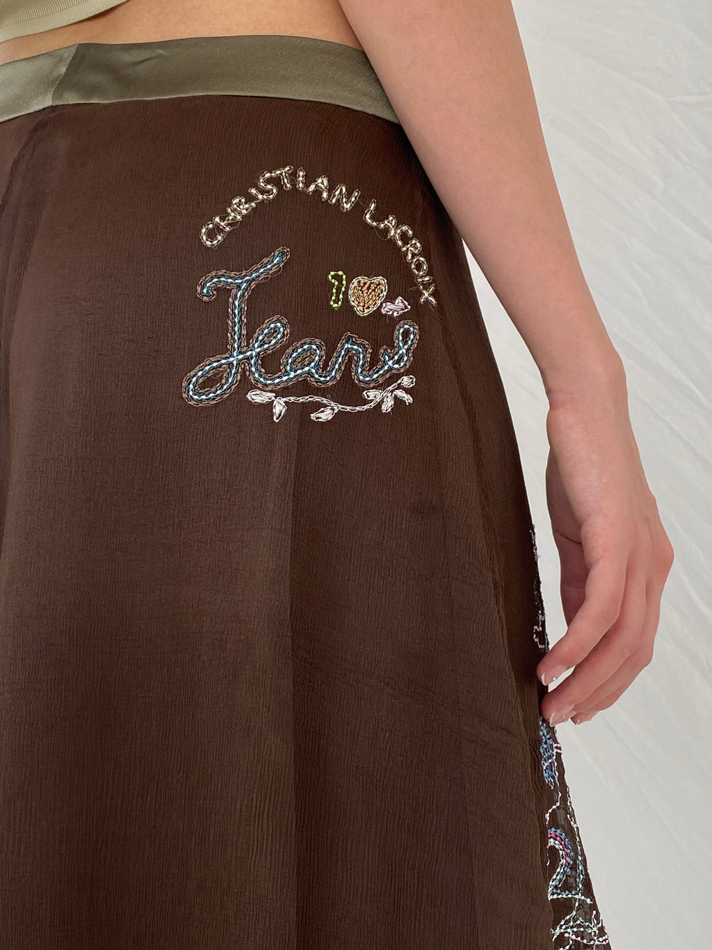 Vintage Christian Lacroix Jeans Midi Silk Skirt - M