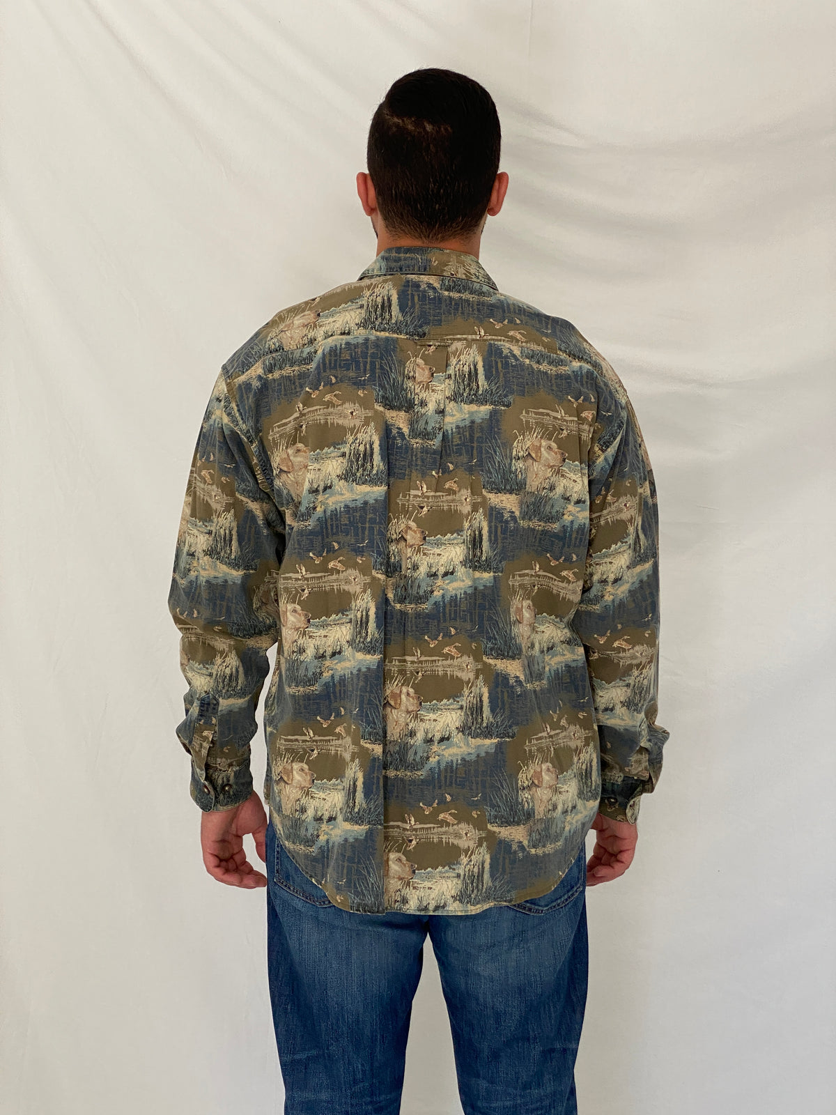 Vintage Woodland Trail Camo Hunting Cotton Button-Up Shirt – XL Vintage Woodland Trail Camo Hunting Cotton Button-Up Shirt – XL