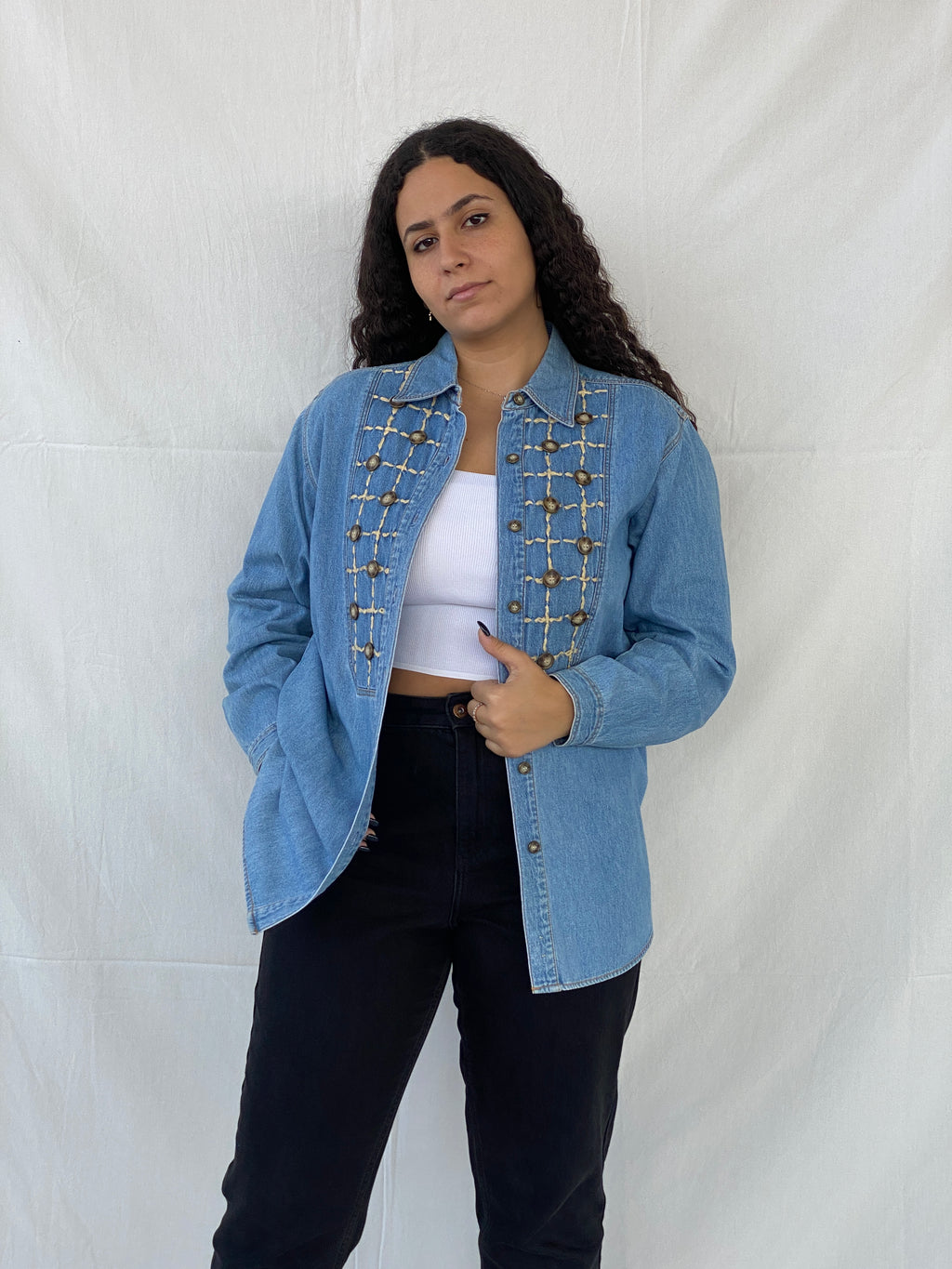 Vintage Northern Isles Buttoned Women’s Denim Shirt - M