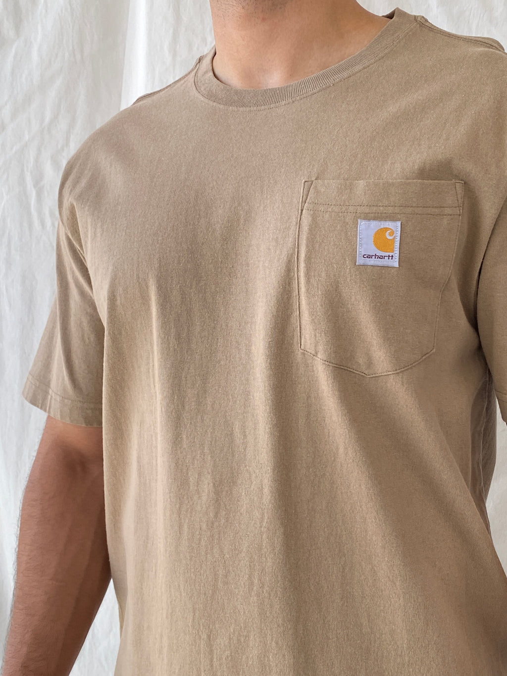 Carhartt WIP Pocket Men’s Loose Fit Beige Cotton T-shirt - M