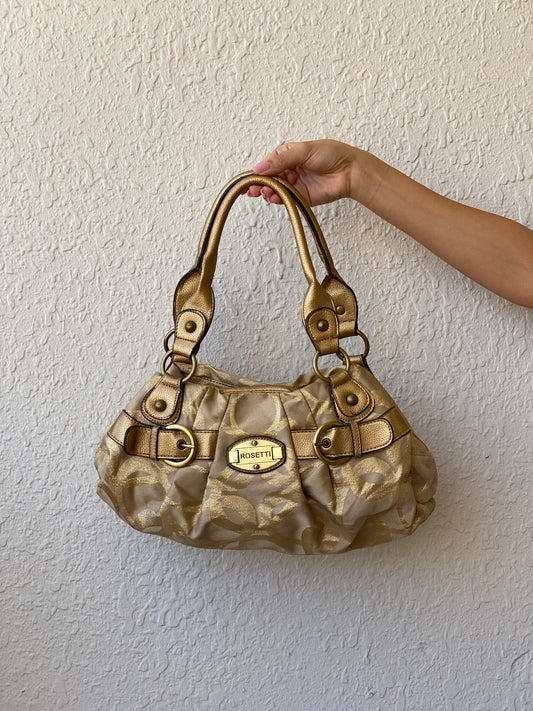 Vintage Y2K 00s Rosetti Gold Hobo Shoulder Bag