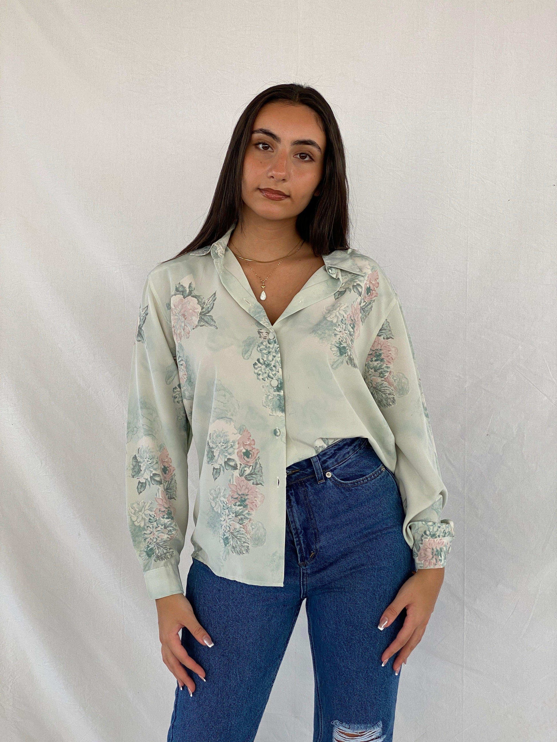 Vintage 90s UN JOUR AILLEURS Floral Shirt - Balagan Vintage Full Sleeve Shirt 00s, 90s, full sleeve shirt, NEW IN, Rama