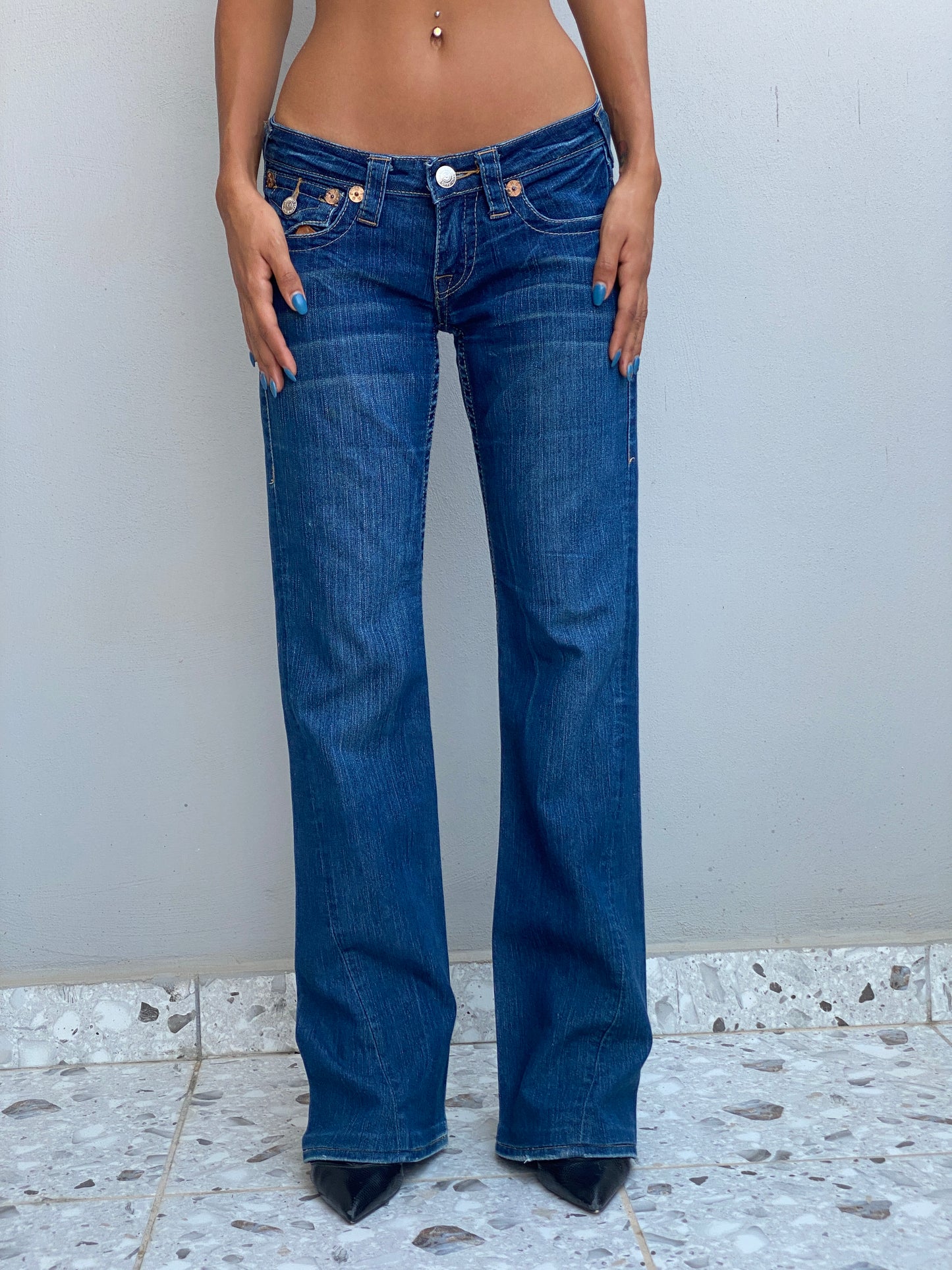 Y2K True Religion Joey Super T Low Rise Straight Leg Jeans – 36EU