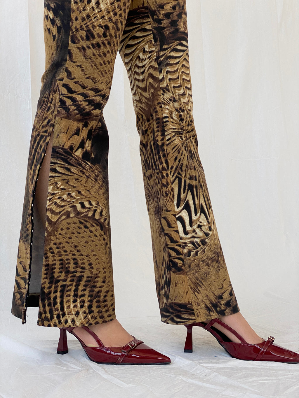 Statement Emozioni Leopard High Waisted Flare Pants - 34EUR