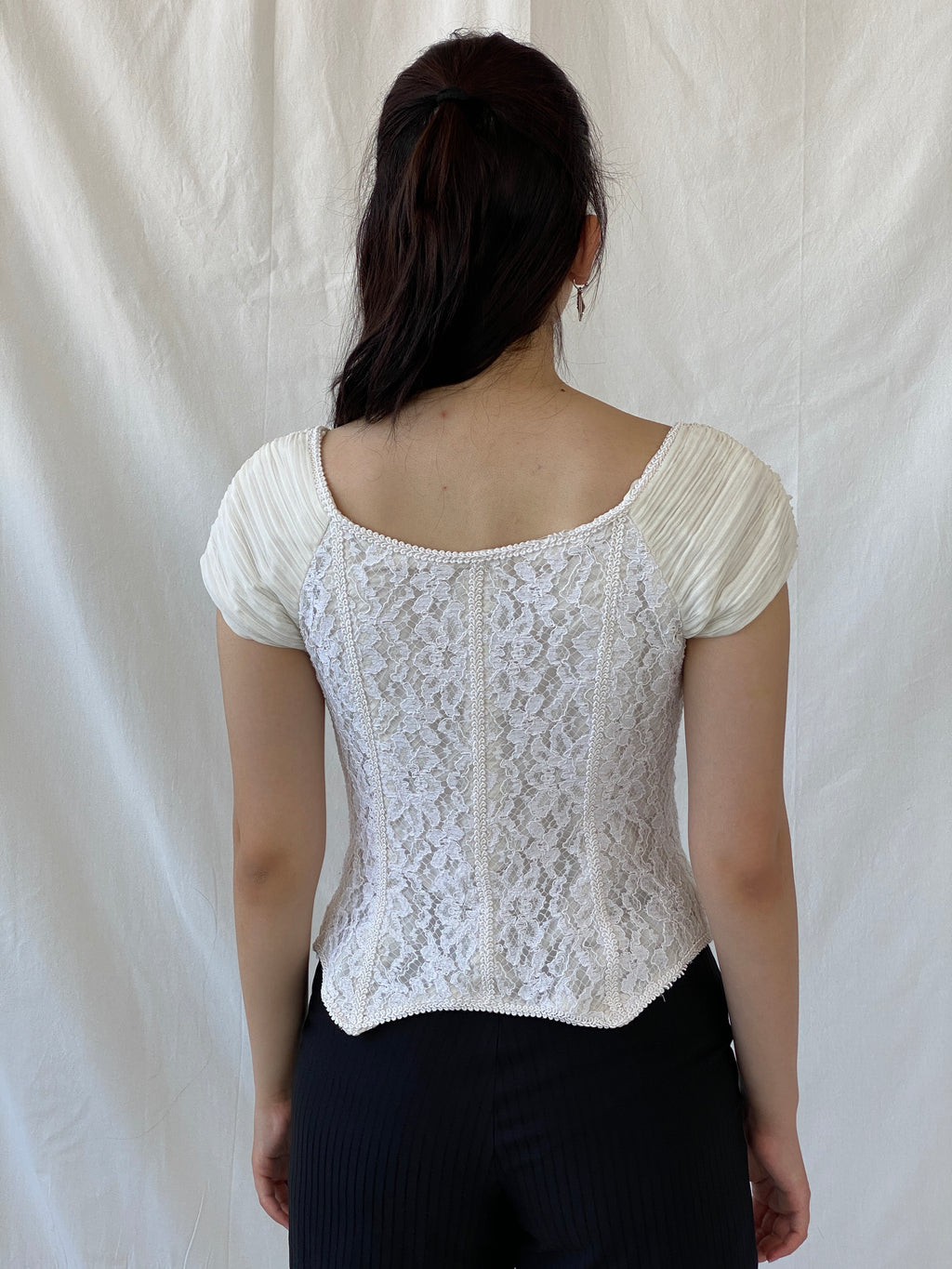 Stunning Vintage 90s Jean Allen London Lace Bustier Victorian Boned Corset Top - S