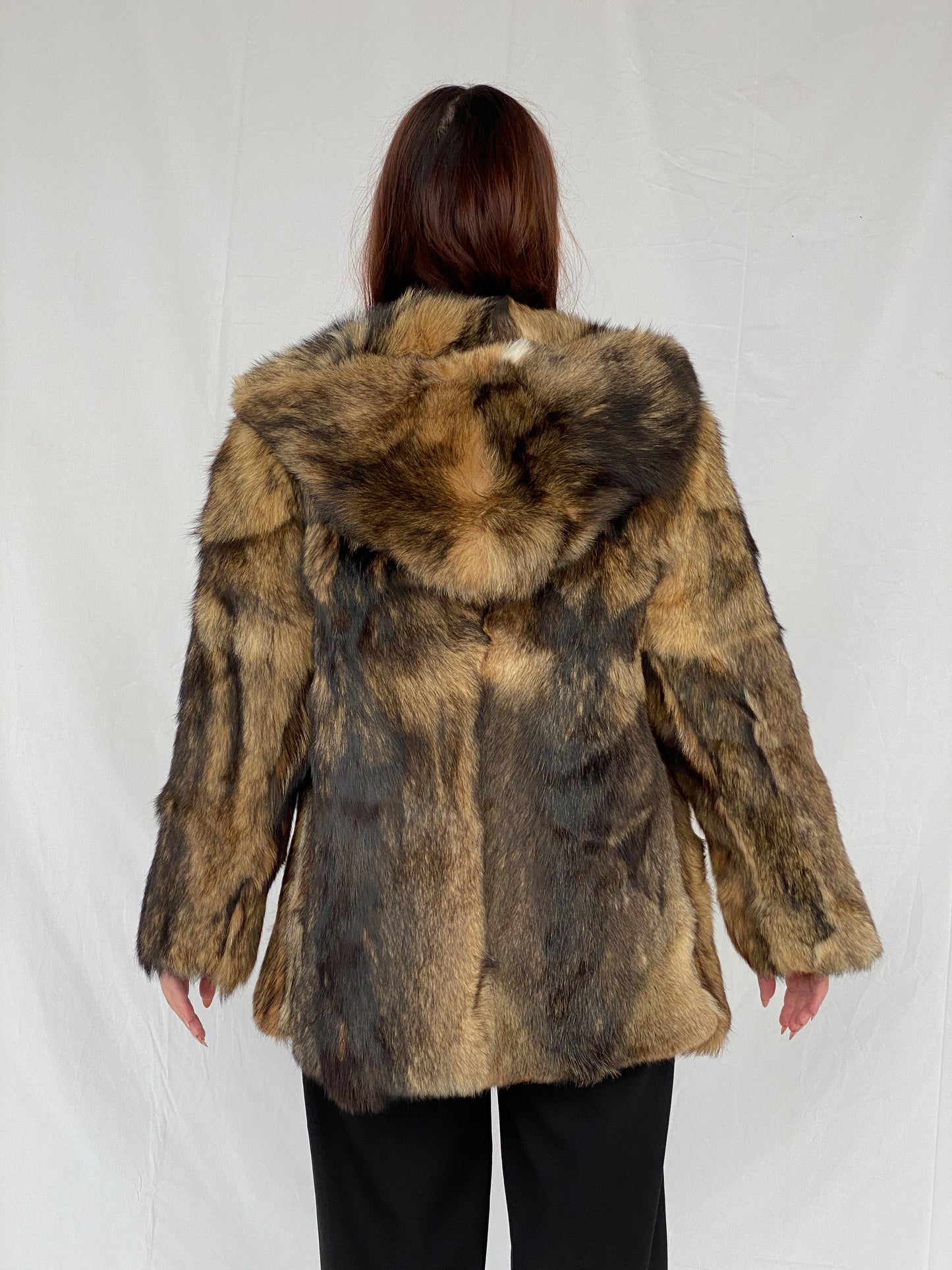 Luxurious Vintage Gaewolf Exclusive Real Fur Heavy Hooded Jacket - M