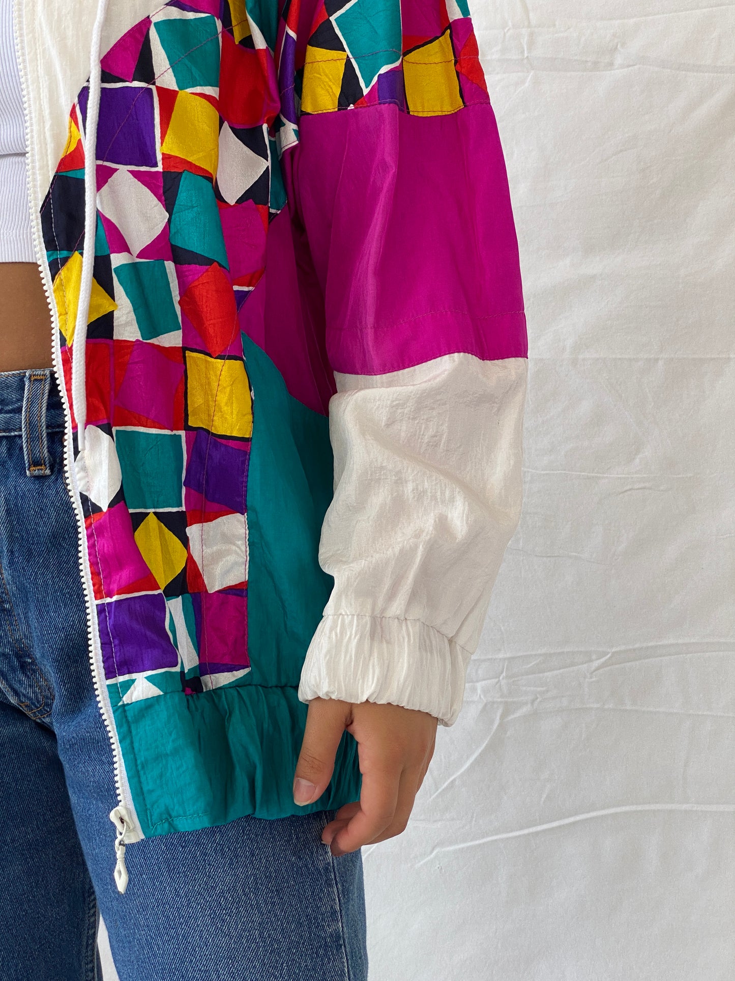 Vintage 90s Lavon Multicolored Windbreaker Jacket - S