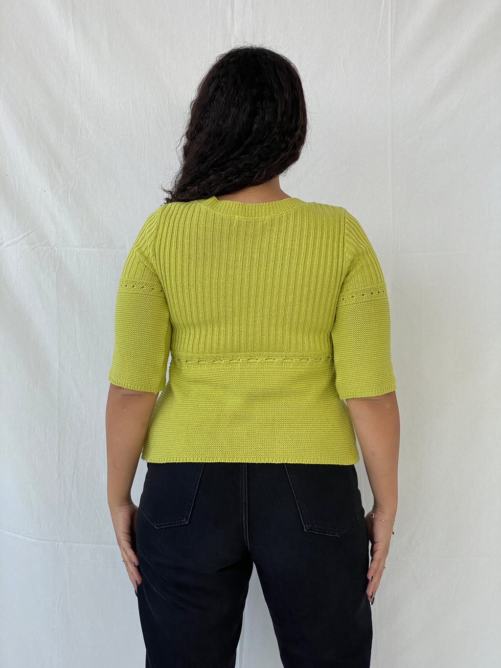 Vintage Cache Cache Green Knitted Cardigan - L