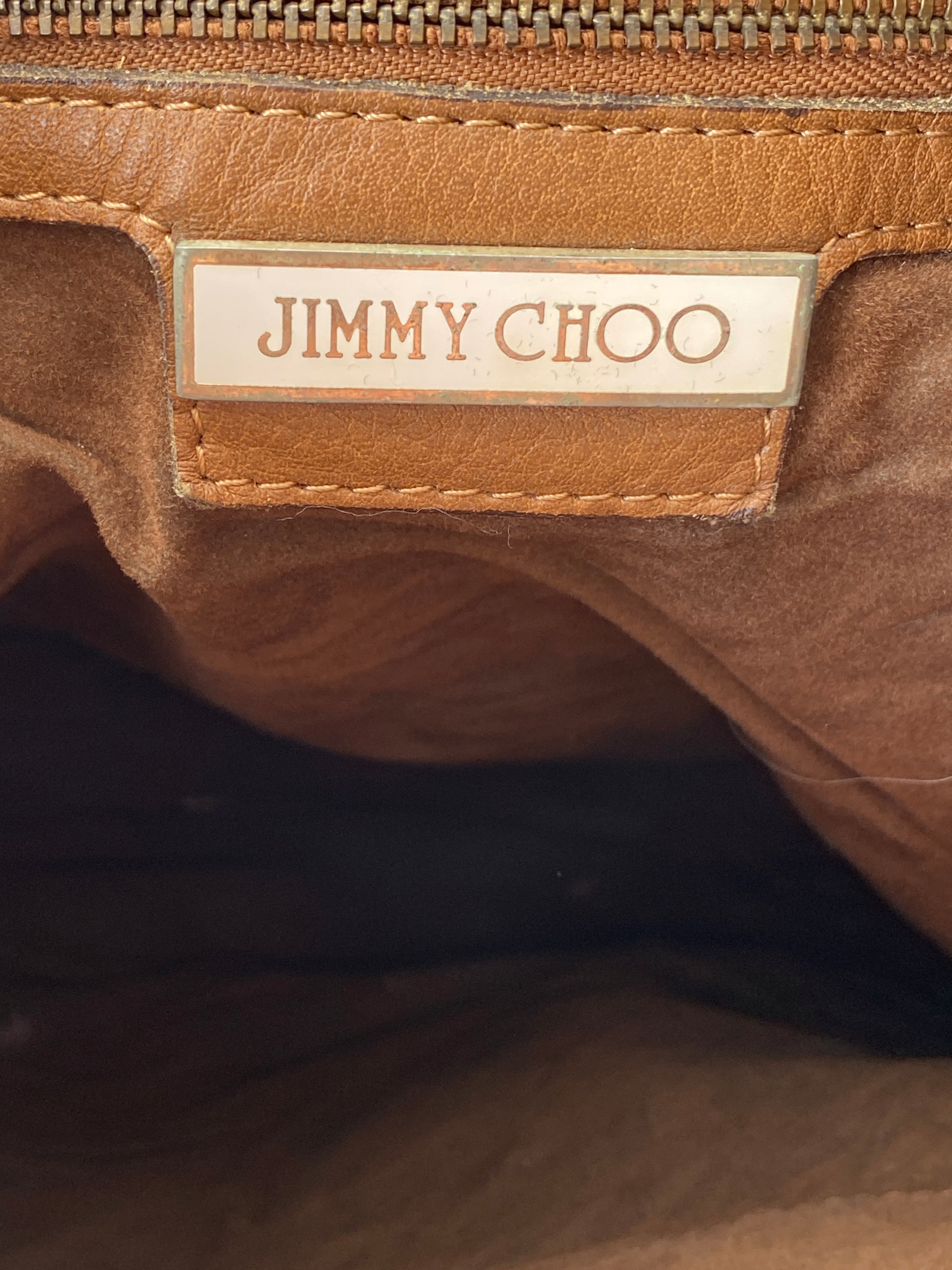 حقيبة كتف هوبو كبيرة من الجلد البني من جيمي تشو Y2K