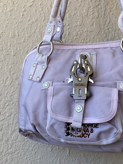 Vintage Y2K George Gina & Lucy Lilac Nylon Utility Handbag