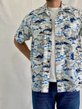 Vintage Cherokee Cotton Tropical Blue Island Men’s Hawaiian Shirt - L