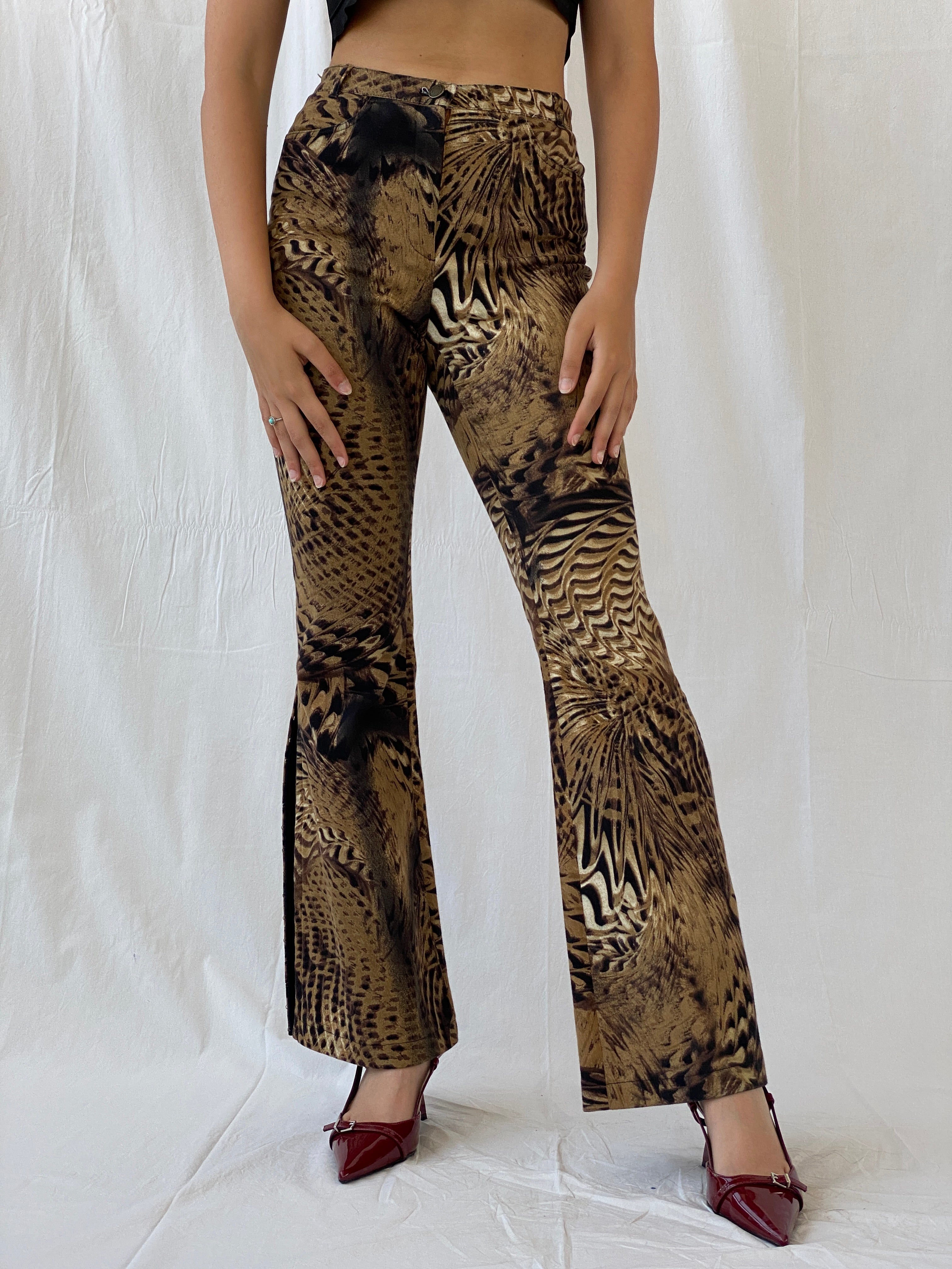 Statement Emozioni Leopard High Waisted Flare Pants - 34EUR