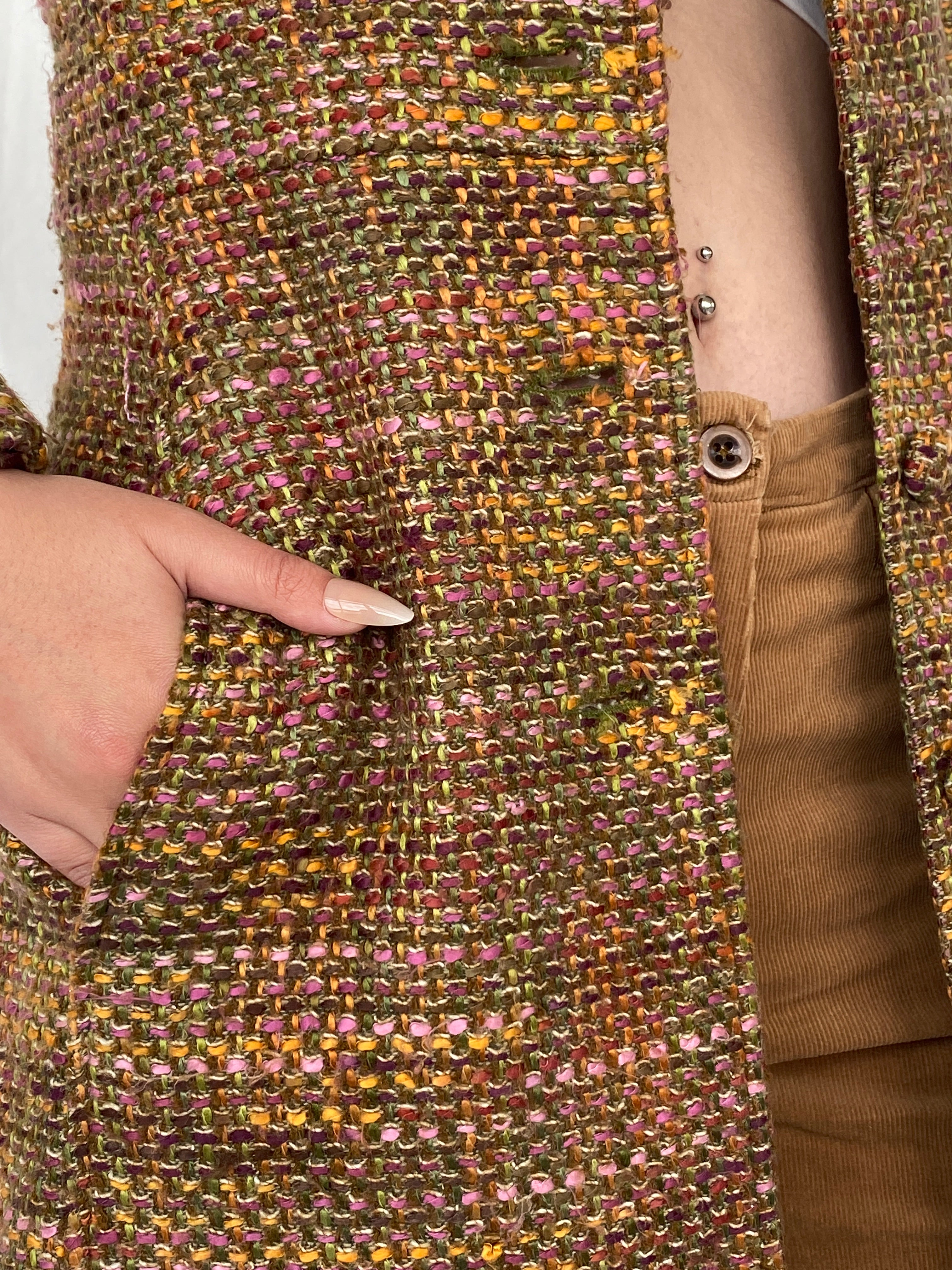 Vintage Marciano Tweed Multicolor Women’s Peacoat - S