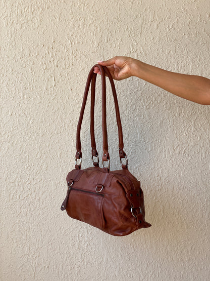 Vintage Jens Koch Cognac Brown Genuine Leather Shoulder Bag