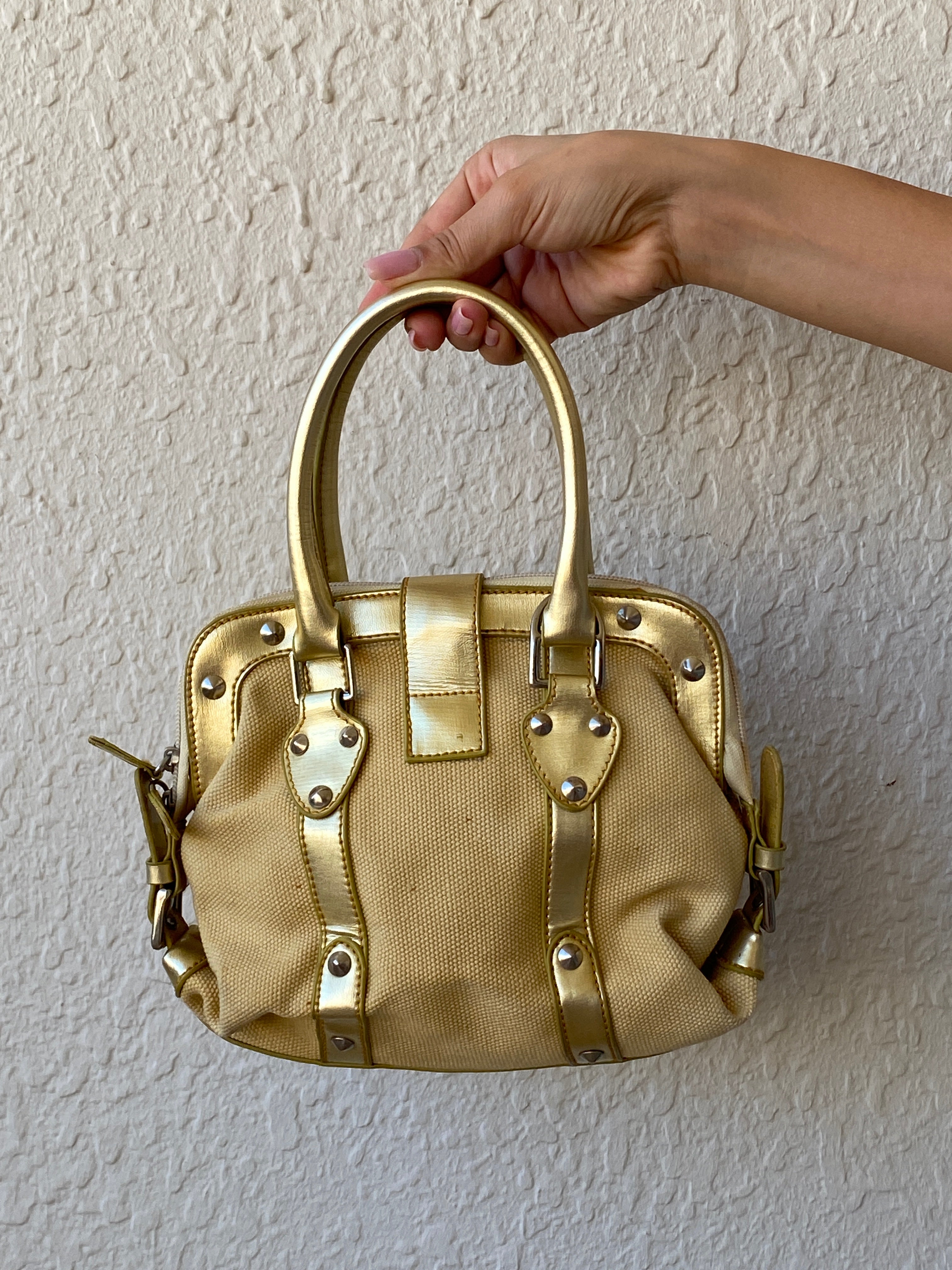 Vintage Metallic Gold Prada Dupe Women’s Mini Handbag