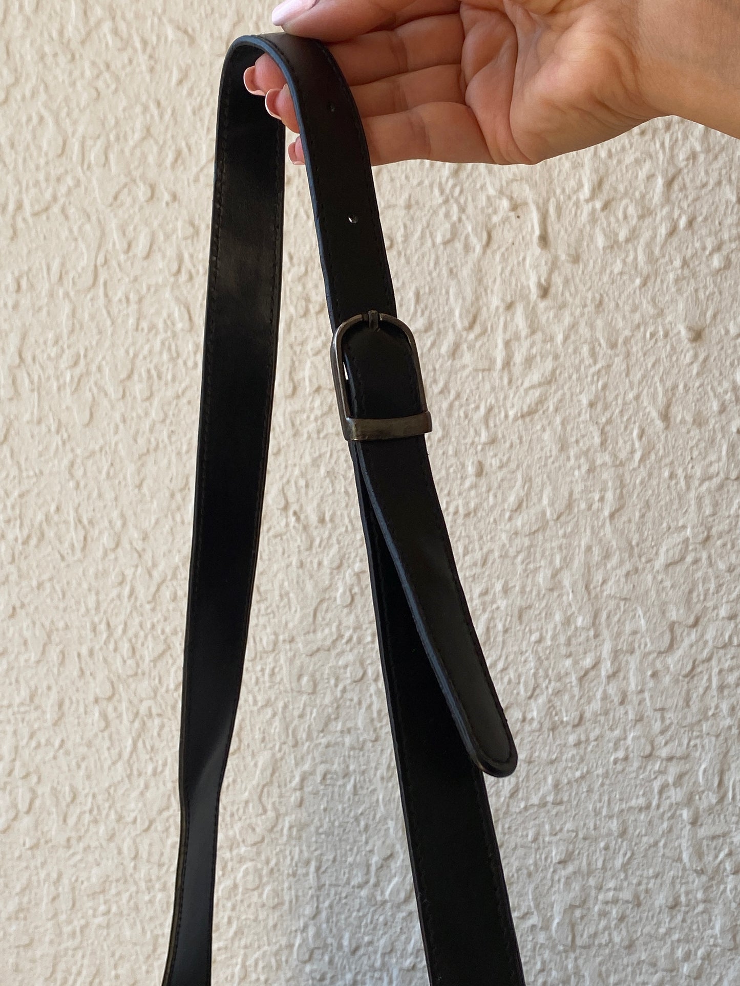 Vintage Y2K Black & Tan Contrast Trim Minimalist Shoulder Bag