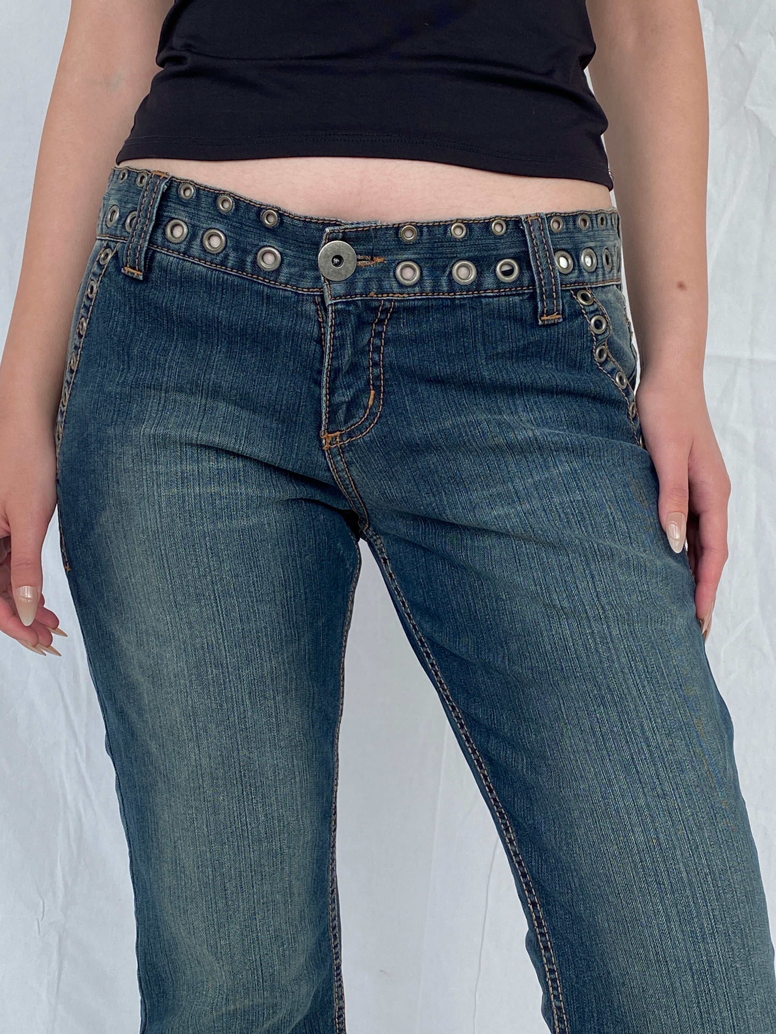 Toy G. Pinko Capri Perforated studded Jeans - 40 EUR