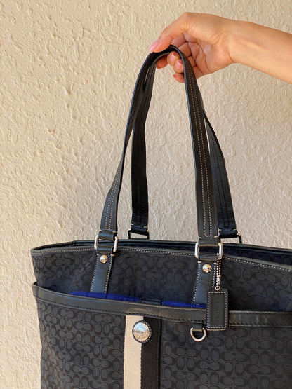 Authentic Coach Monogram Women’s Black Shoulder Bag Purse