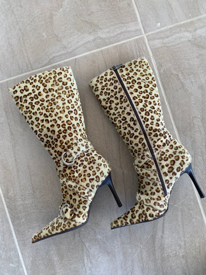 RIPA Italy Vintage Cheetah Leopard Print High Heel Boots