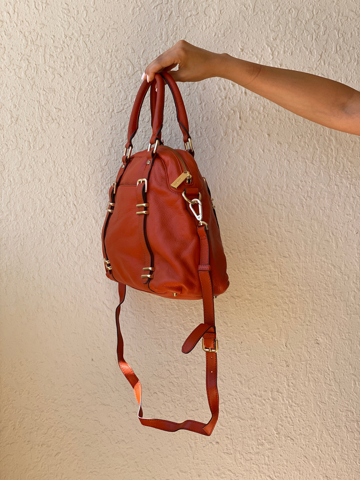 Vintage Danier Cognac Genuine Leather Convertible Satchel Crossbody Bag Vintage Danier Cognac Genuine Leather Convertible Satchel Crossbody Bag